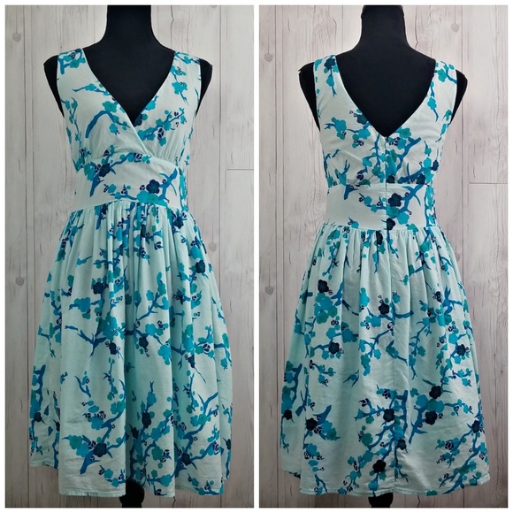 cotton fit and flare midi dress